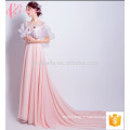 Hot pink for veiled elegant cap sleeve a line evening dress